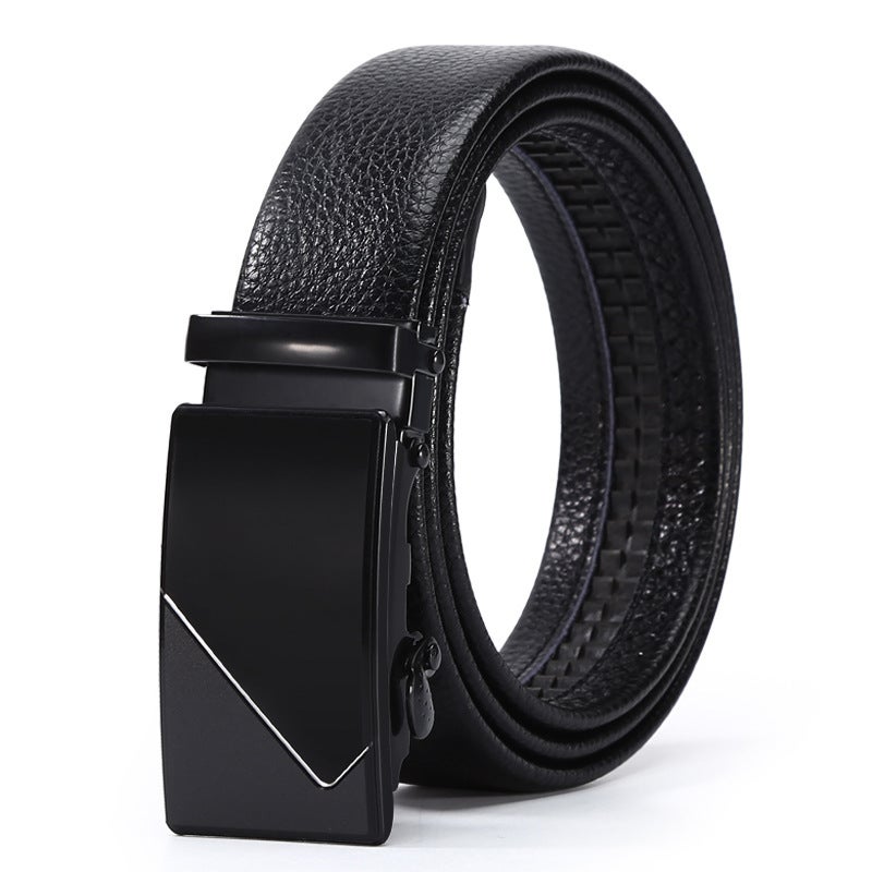 New mens business belt high-end pu hemming litchi fashion belt automatic iron buckle head stall wholesale Z0094 three 