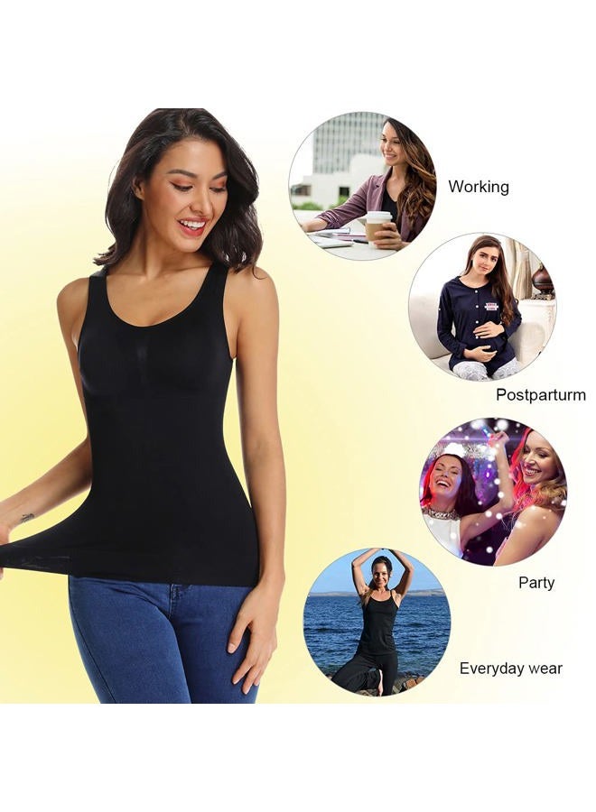JOYSHAPER Women's Cami Shaper Tummy Control Padded Bra Camisole Cami Compression Tank Top Shapewear Body Shaper, Black, M - Image 5