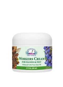 Montana Emu Ranch Workers Cream For Hands And Feet 2 Ounce Jar Enhanced With Pure Emu Oil 