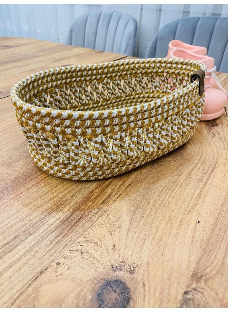 My Doğa Store Wicker, Jute, Basket, Cupboard, Organizer, Storage Basket, Bread Basket, 30X20X10  - Image 3