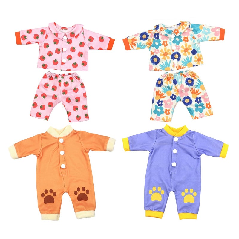 UNICORN ELEMENT 4Pcs Alive Baby Doll Clothes for 1012 Inch4 Set Baby Doll Clothes Accessories Fit for 101112 InchNot Dolls - Image 3