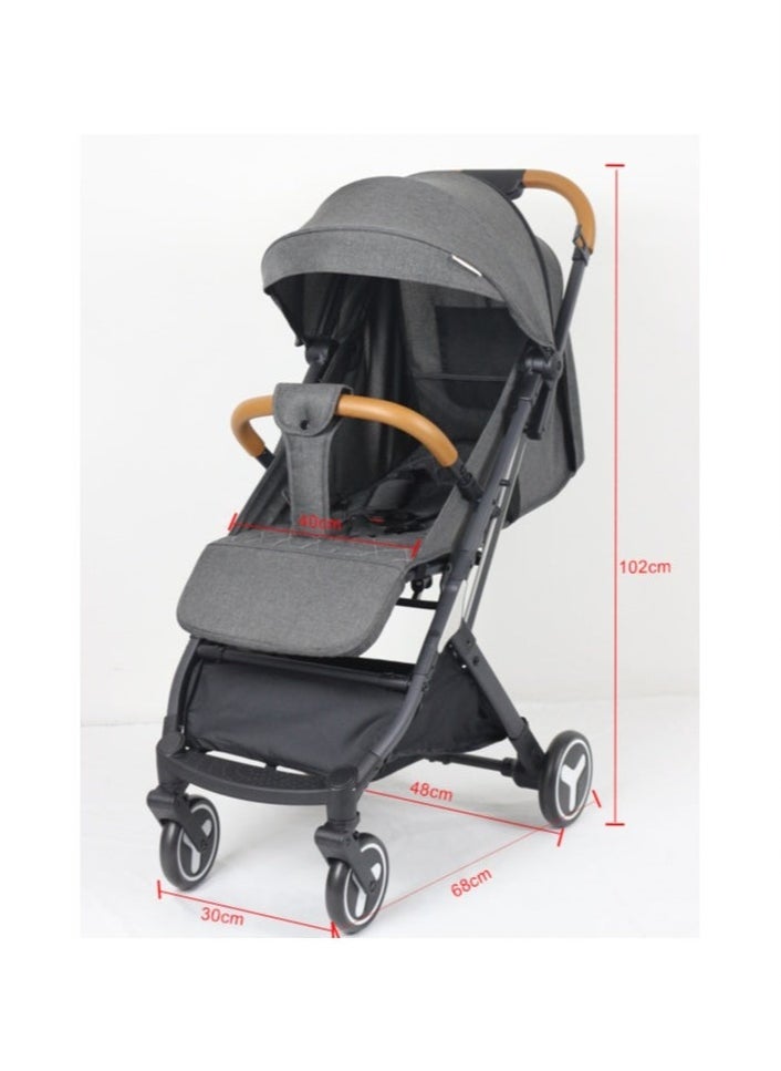 hatstar - Ultra-Light One-Click Fold Baby Stroller – Air Travel Friendly with Two-Way Canopy, Mosquito Net, and 5-Point Safety Harness - Image 1