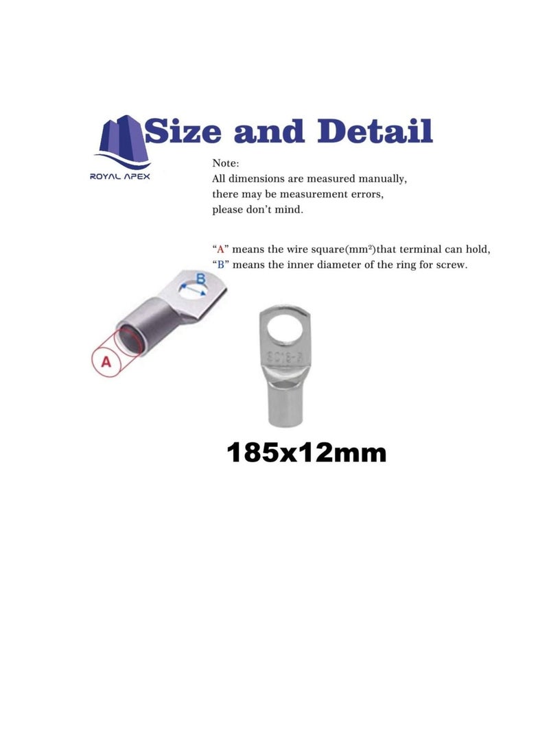 عروات الكابلات النحاسية 10 قطع من مجموعة الأسلاك الطرفية ، حلقات كبل الموصل ، محطات البطارية SC للبطارية ، للتطبيقات البحرية ، والطاقة الشمسية ، والسيارات ، والكهرباء ، والتطبيقات المنزلية ، إلخ (حجم - Image 2