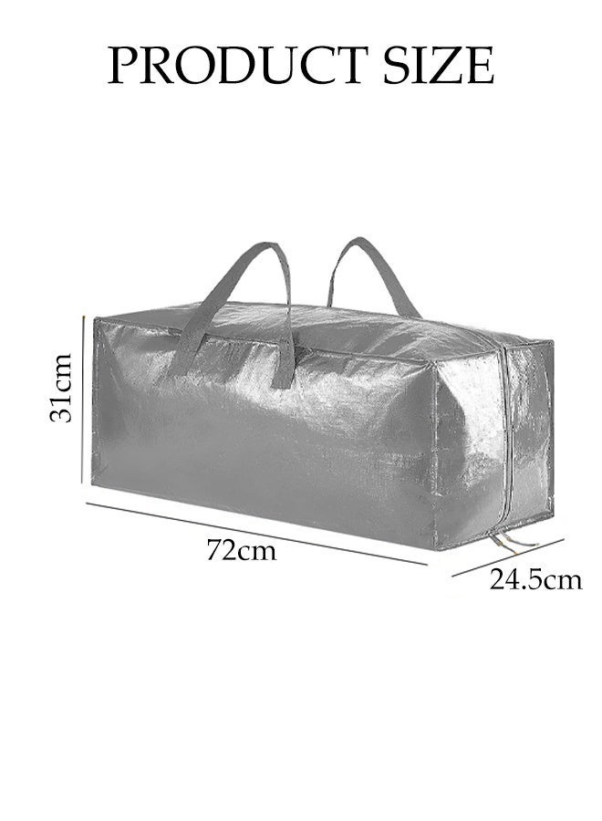 DUNISO 4 Pack Extra Large Moving Bags,Foldable Heavy Duty Tote with Zippers and Handles,Space Saving,Sturdy and Scratch-Resistant,for Moving, Travel, Camping, College Dorm - Image 2