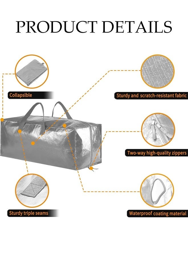 DUNISO 4 Pack Extra Large Moving Bags,Foldable Heavy Duty Tote with Zippers and Handles,Space Saving,Sturdy and Scratch-Resistant,for Moving, Travel, Camping, College Dorm - Image 3