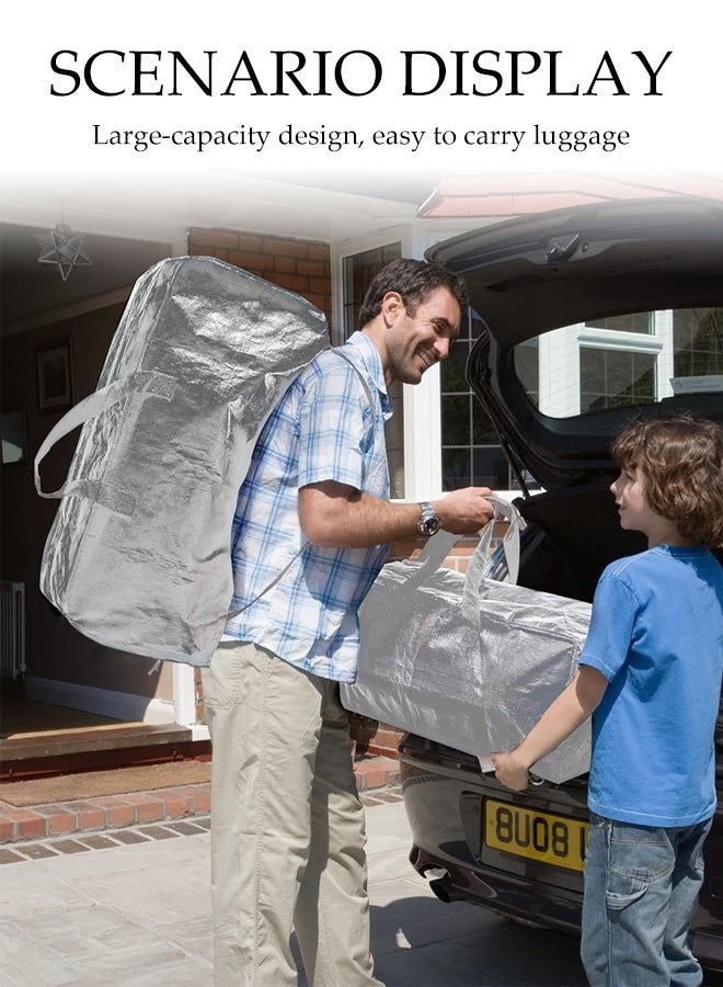 DUNISO 4 Pack Extra Large Moving Bags,Foldable Heavy Duty Tote with Zippers and Handles,Space Saving,Sturdy and Scratch-Resistant,for Moving, Travel, Camping, College Dorm - Image 5