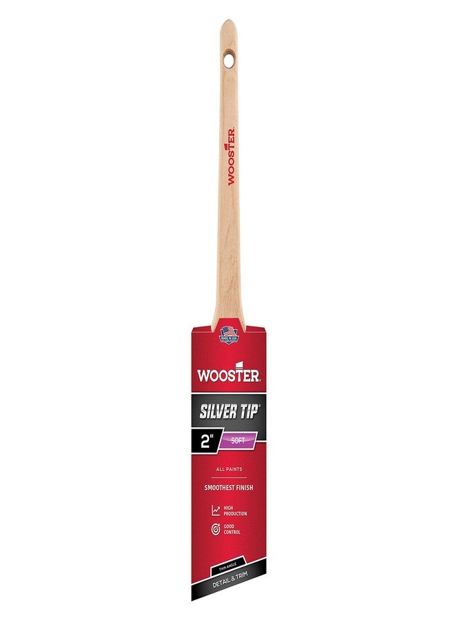 Wooster Brush Company 5224 2 Silver Tip Thin Angle Sash, 2-Inch, 2 Inch, Assorted - SET 4, White,silver, 4 SET - Image 2