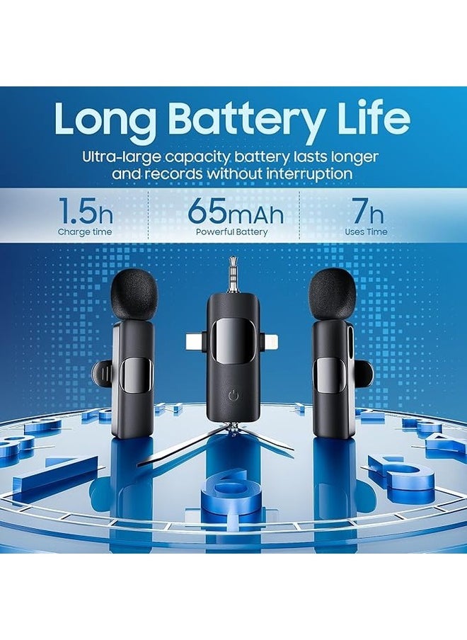 Generic Wireless Lavalier Microphone, Mobile Video Recording 2.4G Noise Reduction Mini Microphone for Live Video, Recording Vlog, Interview, Online Classroom  - Image 3