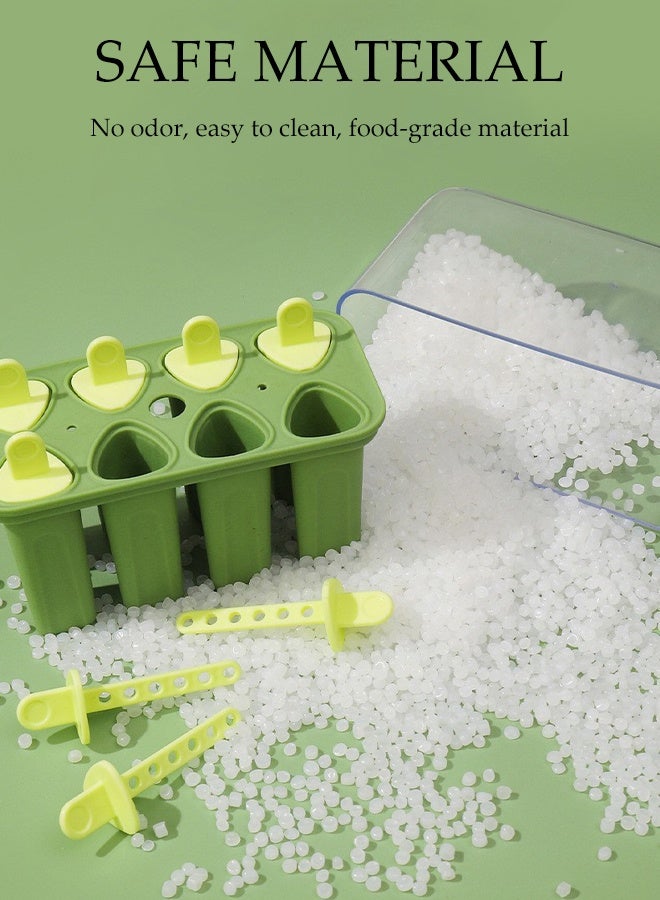 DUNISO 8-Grid Ice Lolly Moulds with Sticks Reusable Ice Cream Moulds Set BPA Free Non-Stick Food Grade Ice Sucker Moulds Frozen Ice Popsicle Easy Release Mold Kit for DIY Home Kitchen Tools - Image 5