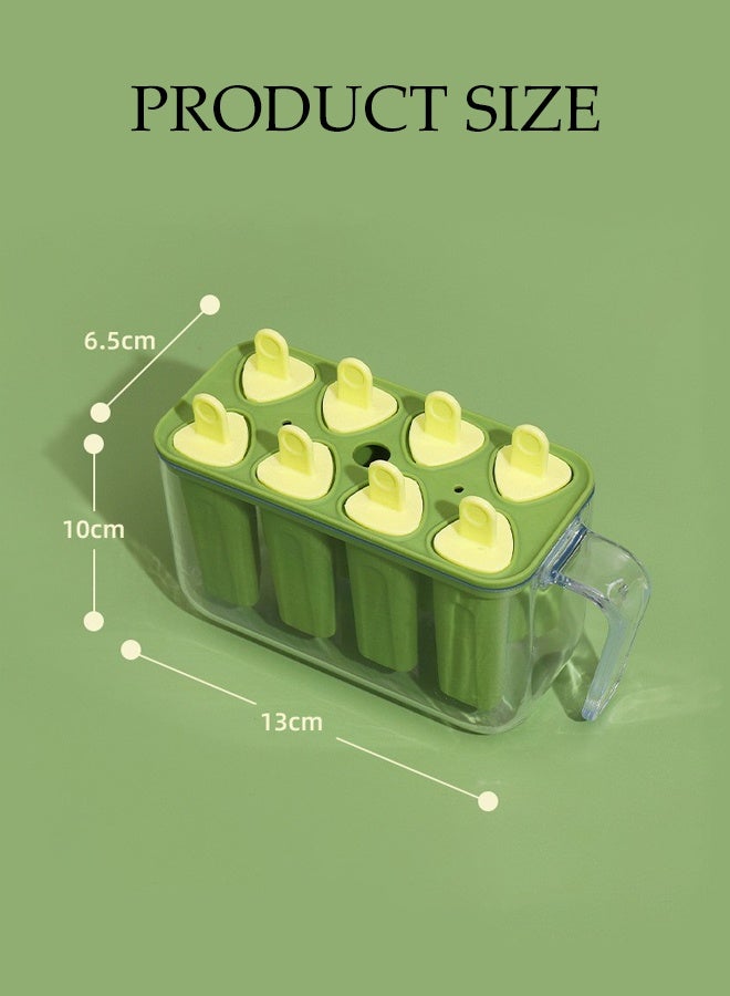 DUNISO 8-Grid Ice Lolly Moulds with Sticks Reusable Ice Cream Moulds Set BPA Free Non-Stick Food Grade Ice Sucker Moulds Frozen Ice Popsicle Easy Release Mold Kit for DIY Home Kitchen Tools - Image 4