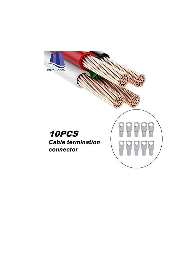 Copper Cable Lugs 10Pcs Set-Wire Terminals, Connector Cable lugs Ring Battery SC Terminals, for Marine, Solar, Automotive, Electric, Home Applications etc (Hole Size 10mm, Cable Size 16mm)  - Image 3