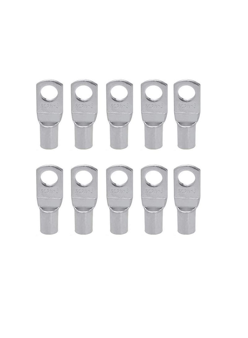 Copper Cable Lugs 10Pcs Set-Wire Terminals, Connector Cable lugs Ring Battery SC Terminals, for Marine, Solar, Automotive, Electric, Home Applications etc (Hole Size 10mm, Cable Size 16mm)  - Image 1