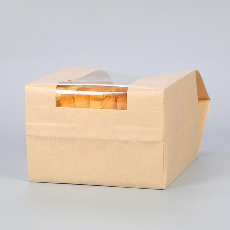 GRANDAN 25 Packs Large Paper Bread Bags for Homemade Bread, Kraft Paper Bakery Bags with Window for Sourdough Toast Packing Storage, Baked Loaf Gifting Bag Bonus Label Seal Stickers 12.6x8.3x4.0 inch - Image 4