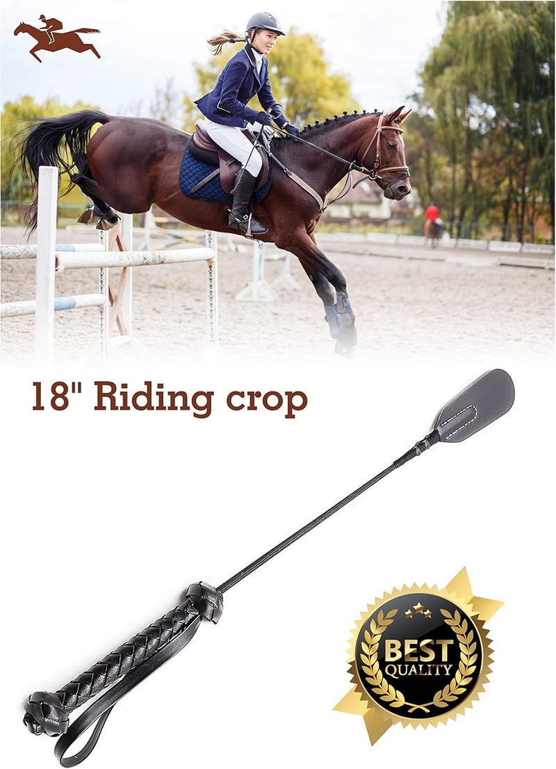 Riding Crop Real English 17 in, Premium Quality Horse Crop, English Equipment for Equestrian Sport, Black - Image 2