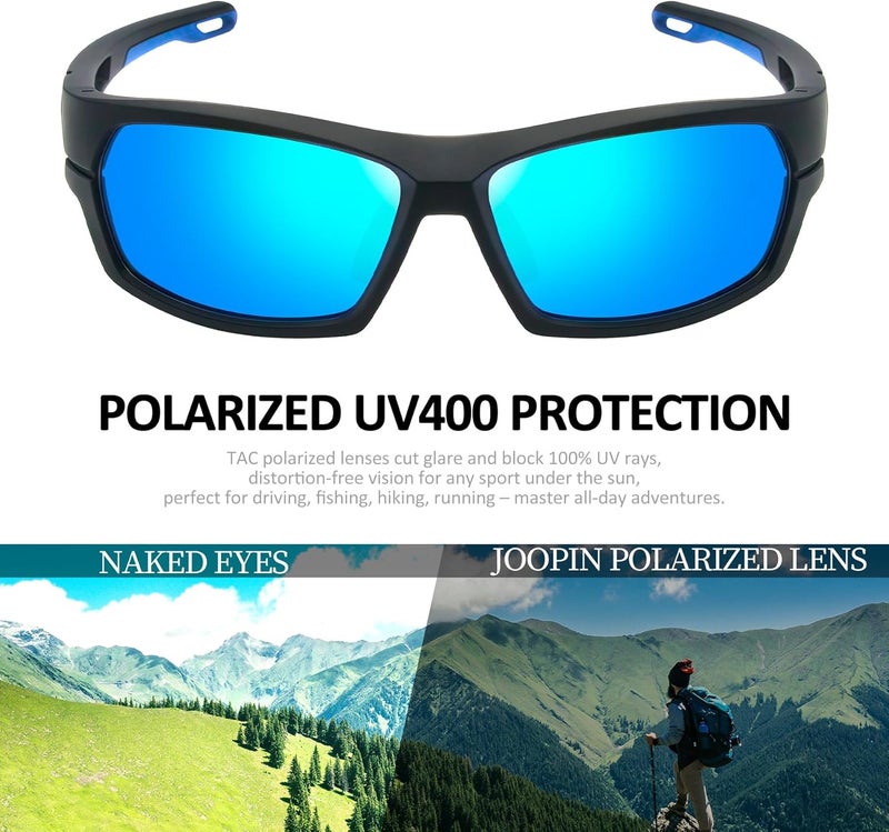 Joopin Sunglasses Men Women Sports Polarized UV400 Protection | Lightweight TR90 Frame,Rectangle TAC Lens,Cycling Biking Running Driving Fishing Surfing Hiking Baseball - Image 3