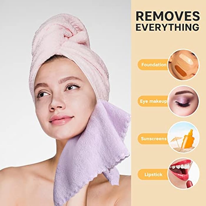 SUNLAND Microfiber Face Cloth Reusable Makeup Remover Facial Cleansing Towel Ultra Soft Face Washcloth 12inchx12inch 12 Pack Multicolor - Image 2