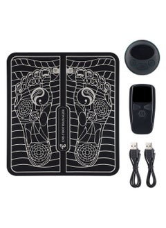 Wireless Remote Control Operation USB Rechargeable 8 Modes 19 Intensity Foot Acupoint Pulse EMS Massage Cushion Home Portable Foldable