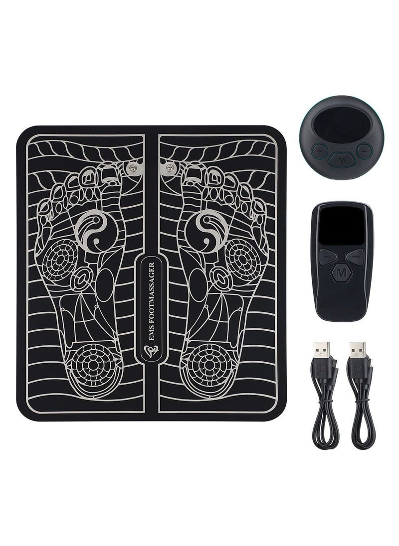 ASIV - Wireless Remote Control Operation USB Rechargeable 8 Modes 19 Intensity Foot Acupoint Pulse EMS Massage Cushion Home Portable Foldable - Image 1