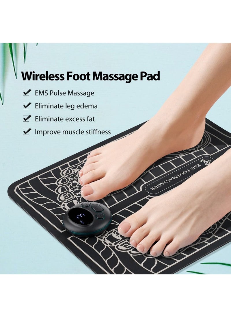 ASIV - Wireless Remote Control Operation USB Rechargeable 8 Modes 19 Intensity Foot Acupoint Pulse EMS Massage Cushion Home Portable Foldable - Image 1