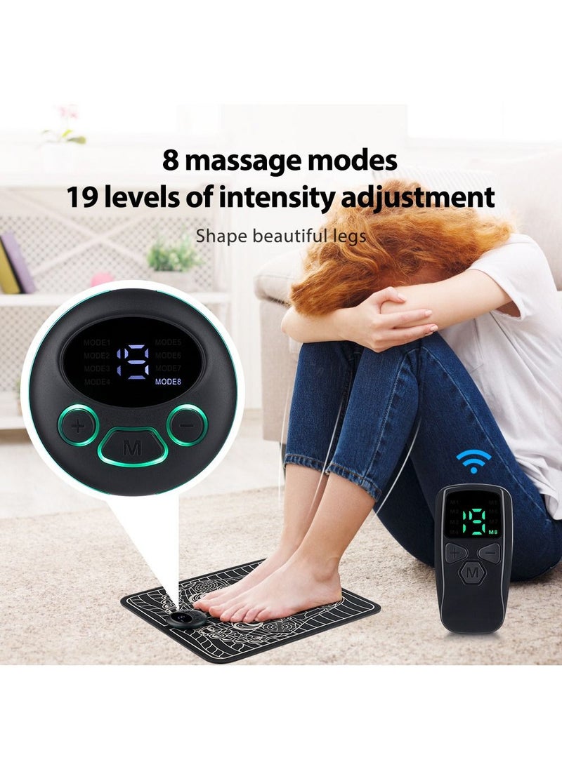 ASIV - Wireless Remote Control Operation USB Rechargeable 8 Modes 19 Intensity Foot Acupoint Pulse EMS Massage Cushion Home Portable Foldable - Image 1