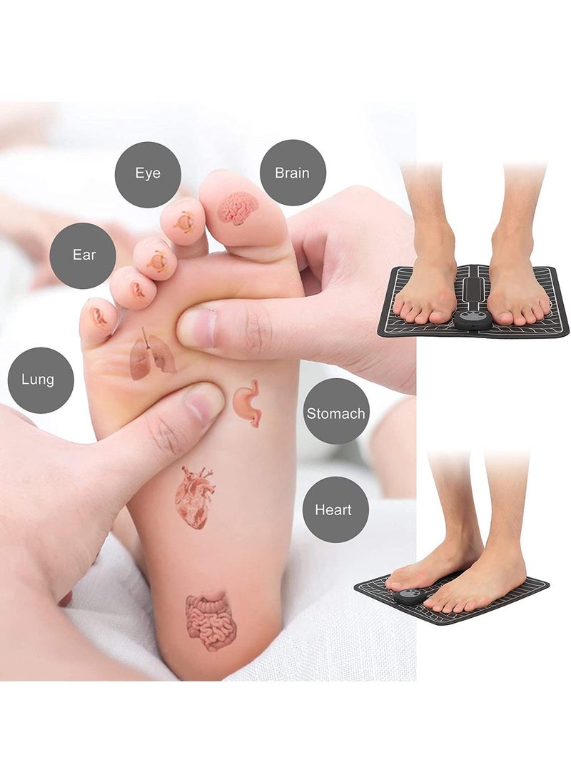 ASIV - Wireless Remote Control Operation USB Rechargeable 8 Modes 19 Intensity Foot Acupoint Pulse EMS Massage Cushion Home Portable Foldable - Image 1