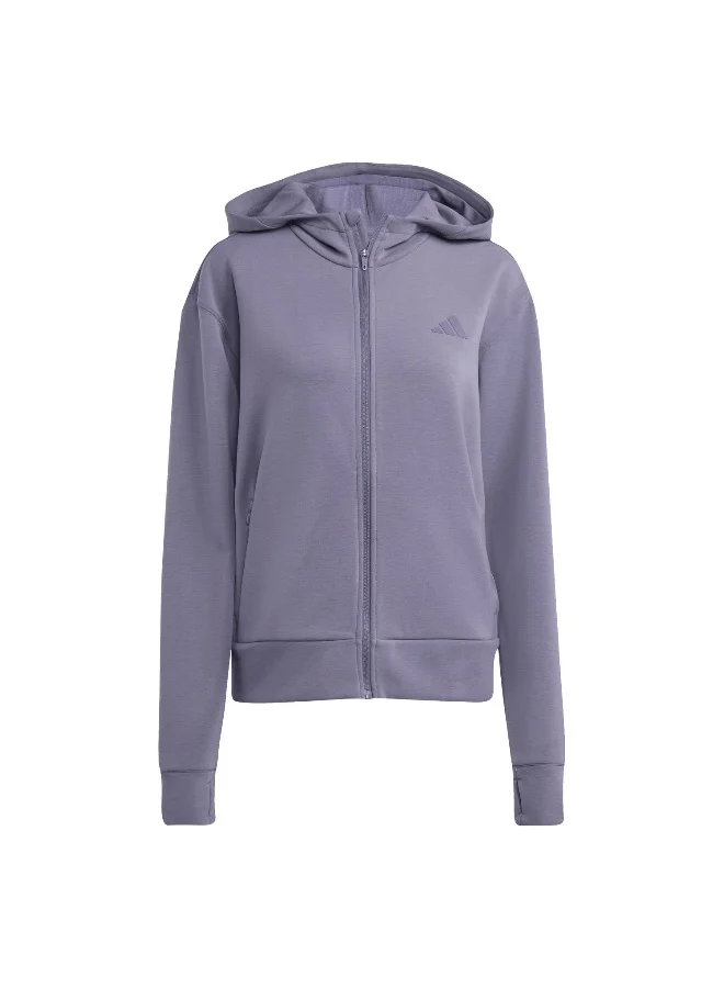 adidas D4T Fz Hoodie Purple Training Sweatshirts For Women XS