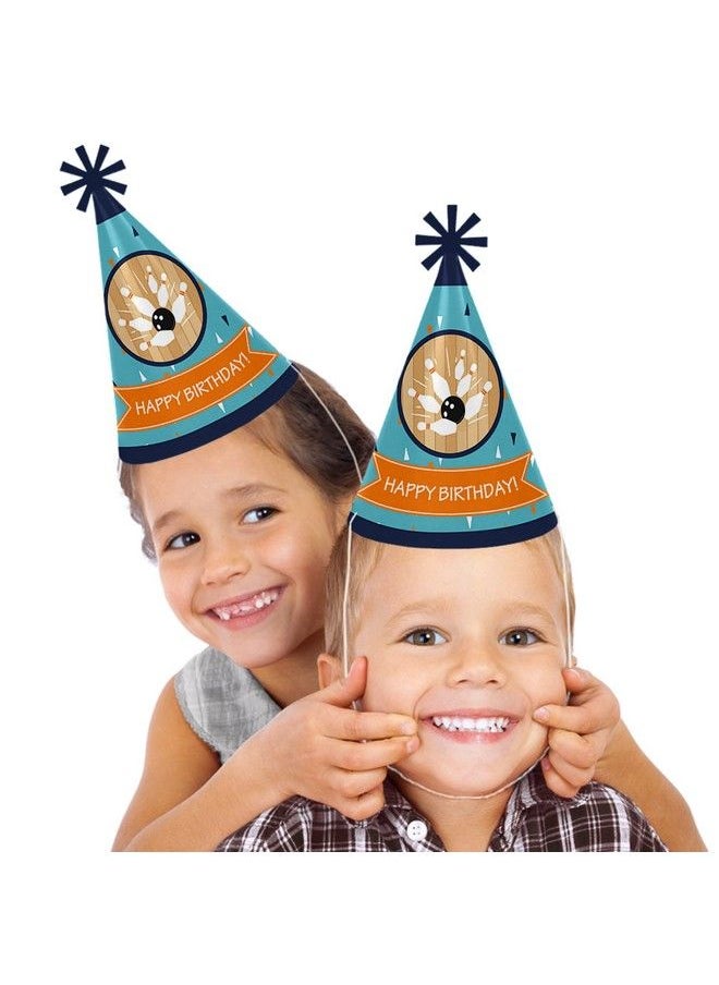 Big Dot of Happiness Strike Up The Fun Bowling Cone Happy Birthday Party Hats For Kids And Adults Set Of 8 (Standard Size)  - Image 3
