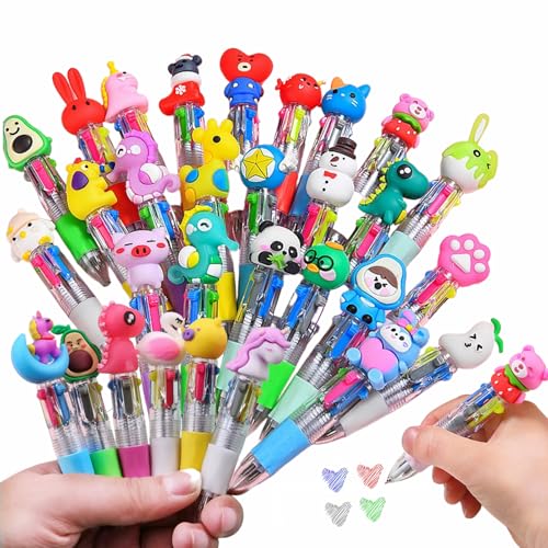 Arthink 30 Pack Cute Multicolor Pens Kawaii 4 in 1 Colors Ballpoint Pens for Office SchoolClassroom Prizes Perfect Party FavorsFun Writing Gifts for Students Colleagues Artists - Image 1