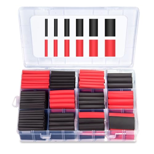 MILAPEAK 300 PCS Heat Shrink Tubing Kit - 3:1 Ratio Adhesive Lined, Marine Grade Shrink Wrap - Automotive Industrial Heat-Shrink Tubing - Black, Red - Image 1