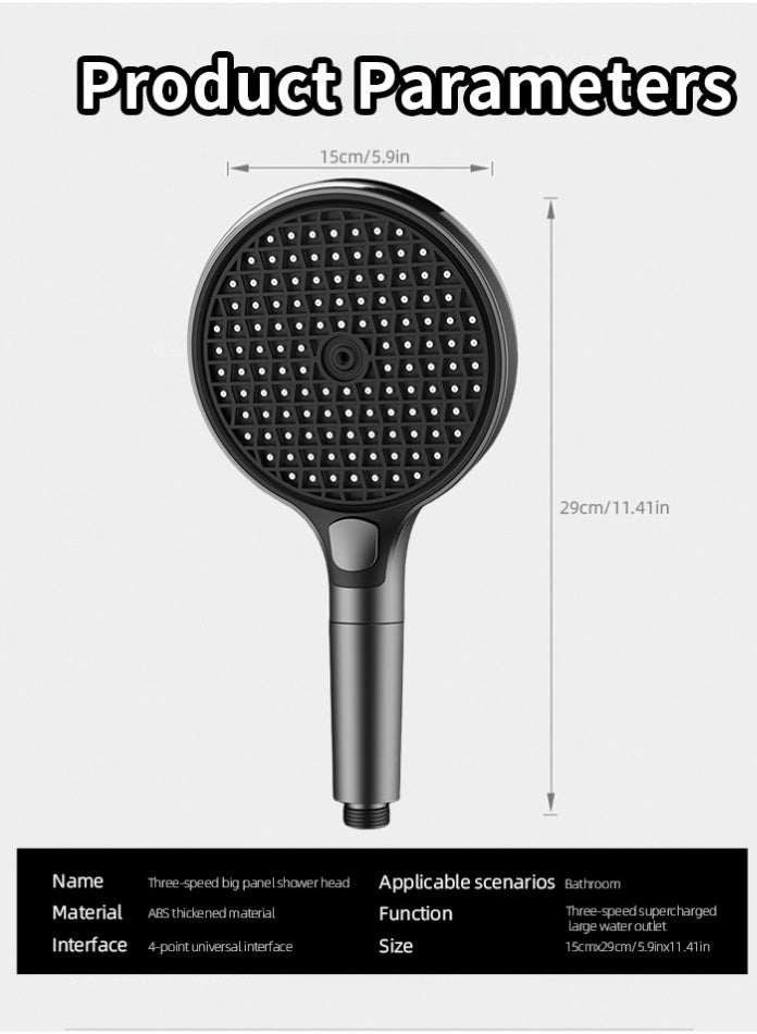 مودي رأس دش محمول عالي الضغط مع فلتر قابل للاستبدال - تصميم توربيني، 3 أوضاع رش، توفير المياه، إزالة الكلور والشوائب، يمنع تساقط الشعر وجفاف الجلد، لوحة كبيرة 15 سم، زر تشغيل/إيقاف مؤقت، فوهات مضادة للانسداد، سهل التركيب، ملاءمة عالمية - Image 5