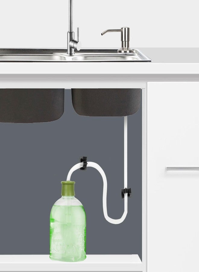 Tesrin Soap Dispenser for Kitchen Sink (Chrome),Built in Design Sink Soap Dispenser, Refill from The Top, Stainless Steel Kitchen Soap Pump with 48.8 InchTube Kit - Image 2