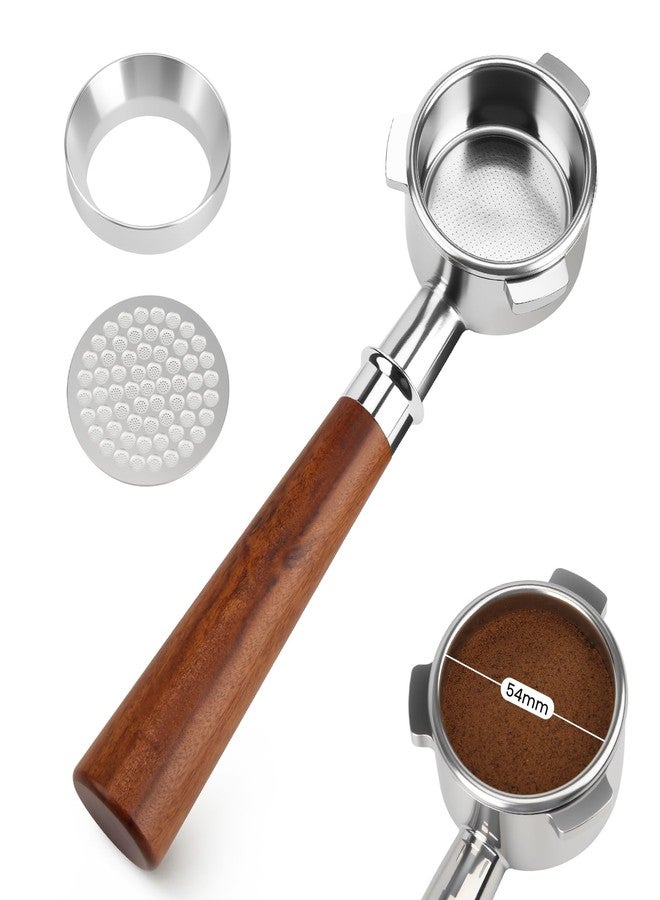 Tegrace 54mm Bottomless Portafilter Compatible with Breville Barista Express/Pro/Touch/Bambino Plus and Bambino Plus, Filter Basket + Puck Screen Included - Image 1