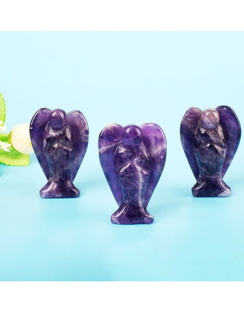 SYOSI 5PCS Crystal Decor Figurines 1.5"Amethyst Rose Quartz Opal Black Obsidian Tiger Eye Polished Stones Statue Cute Carved Gemstone Room Office Desk Guardian Home Reiki Pocket - Image 2