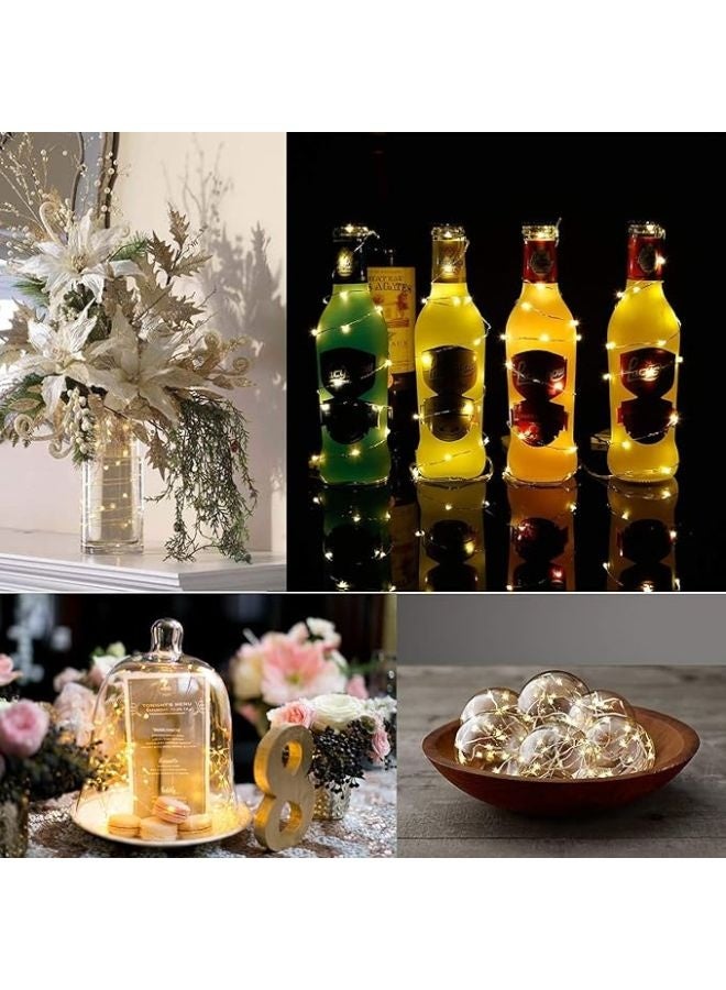 سلسلة أضواء LED خيالية، 10 أقدام/3 أمتار، 30 مصباح LED على شكل يراعة، أضواء حديقة منزلية، حفلات زفاف، ديكورات مهرجانات، أضواء تعمل بالبطارية (أبيض دافئ) - Image 2