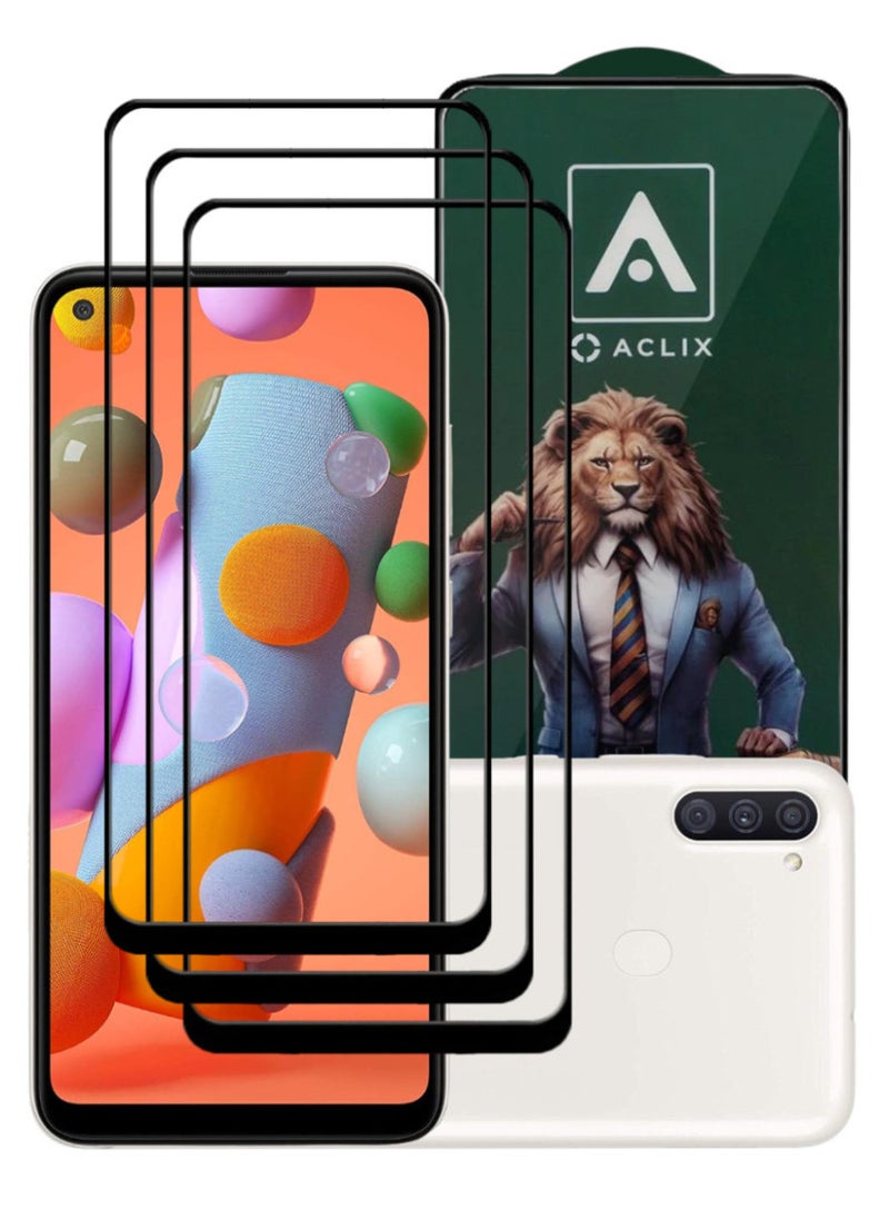 ACLIX 3 Pieces Antistatic ESD Dustproof Premium Quality High Definition Tempered Glass Screen Protector Designed For Samsung Galaxy A11 - Image 1