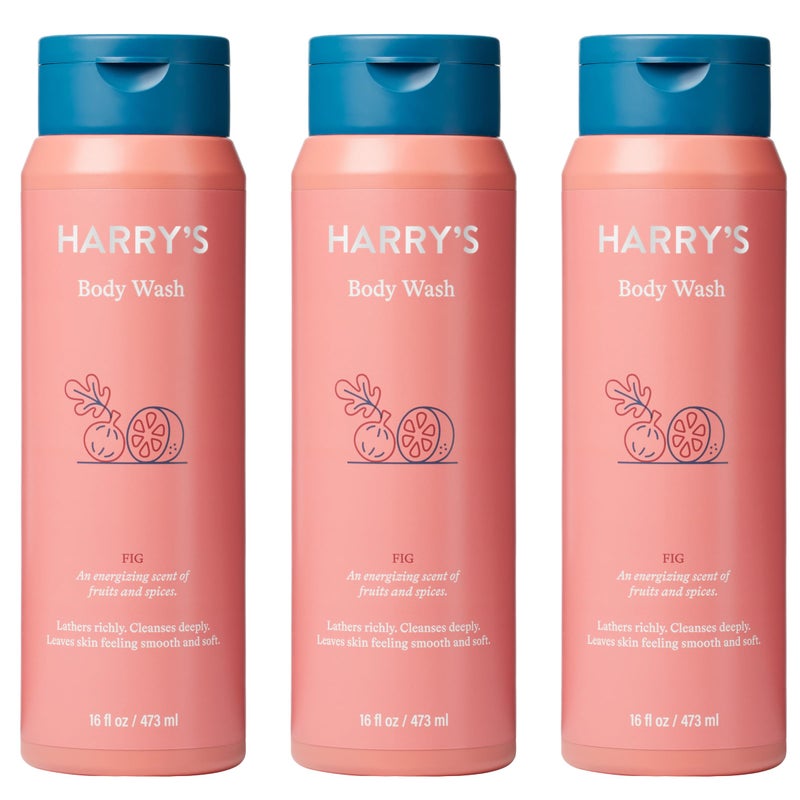 Harry's جل استحمام هاري للرجال - رائحة التين - (3 عبوات) 16 أونصة سائلة - جل استحمام للبشرة الحساسة - بدون بارابين أو كبريتات أو ألوان - Image 1