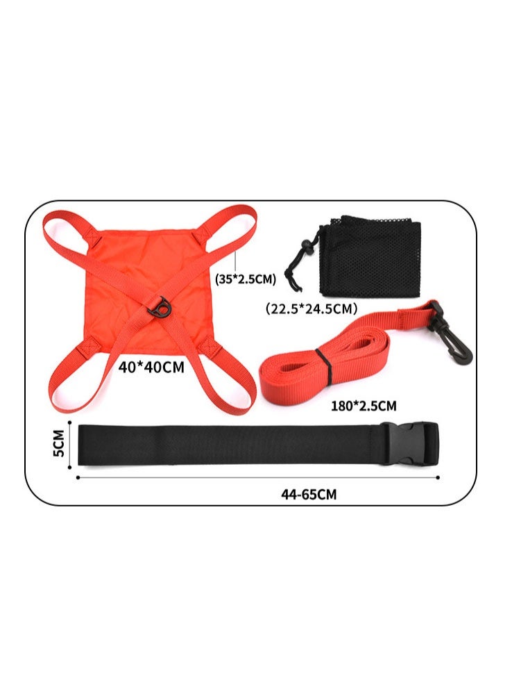 Swimming Resistance Training Set - Aquatic Resistance Belt, Swim Parachute, Pool Trainer for Adults & Kids - Image 5