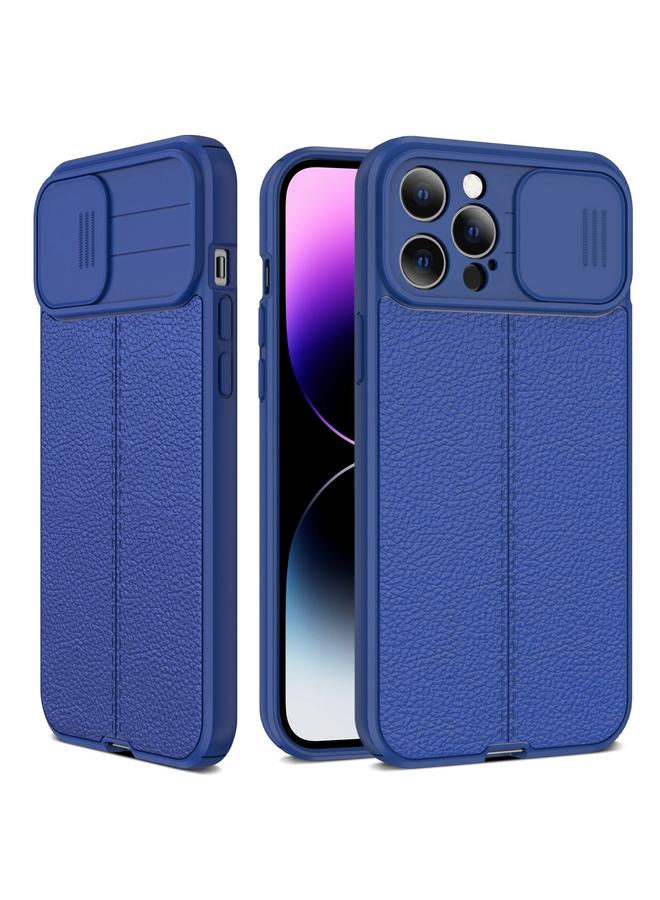 اس-توب جراب لهاتف iPhone 14 Pro Max من مادة TPU بتصميم منزلق وملمس الليتشي - Image 1