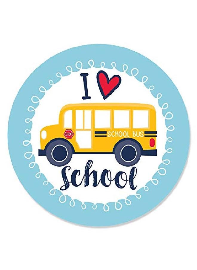 Big Dot of Happiness Back To School First Day Of School Classroom Decorations Circle Sticker Labels 24 Count  - Image 1