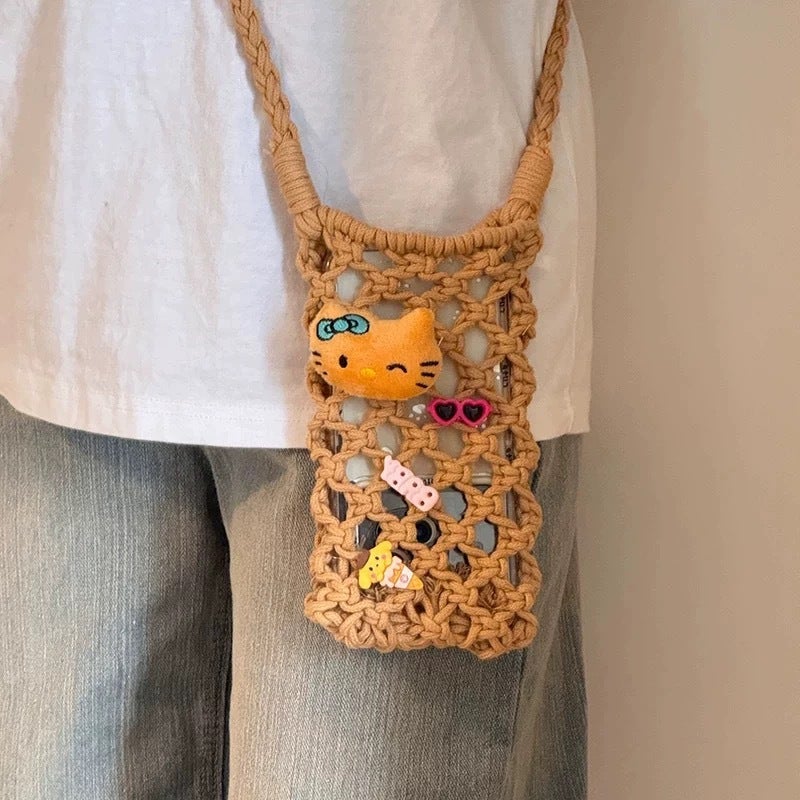 Straw Woven Crossbody Bag - Image 3