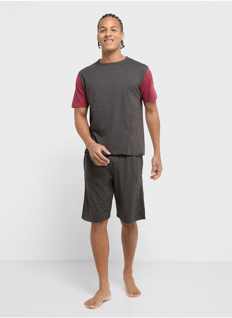 Seventy Five - Mens T-Shirt & Jersey Shorts Set - Image 1