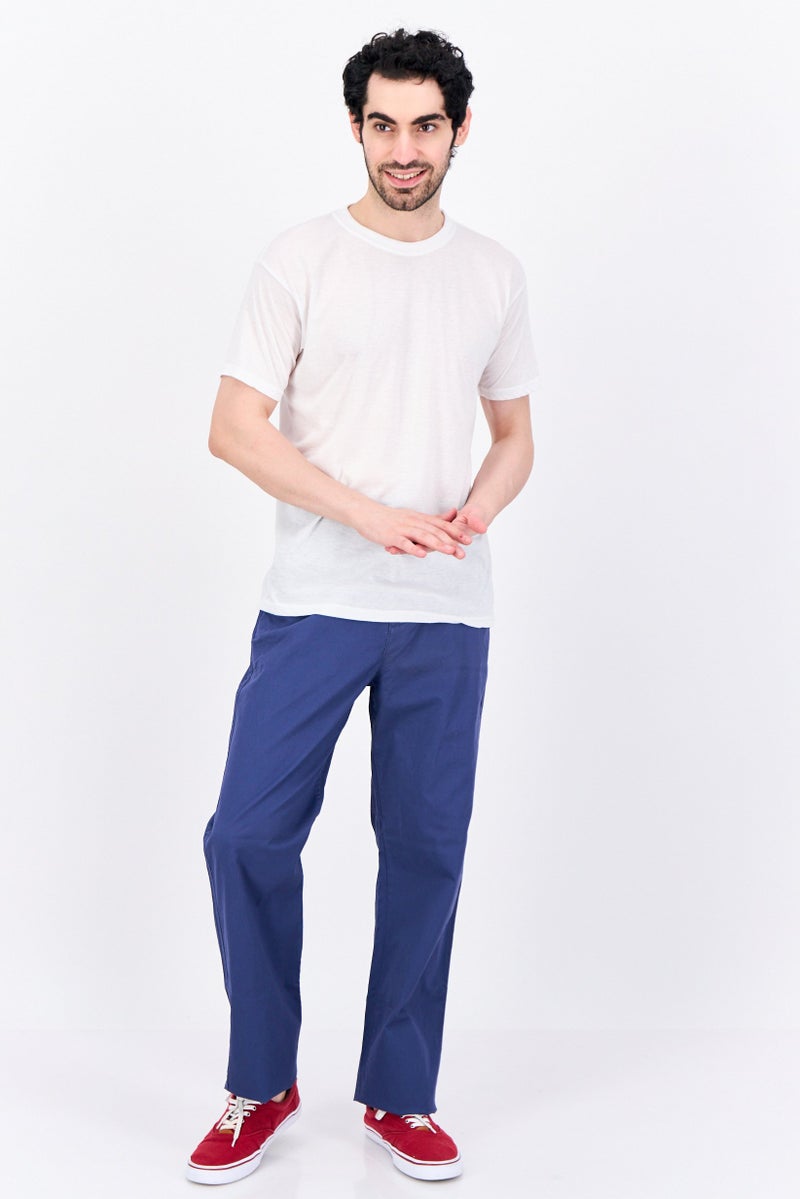 GAP Men Loose Fit Plain Chino Pants, Blue - Image 4