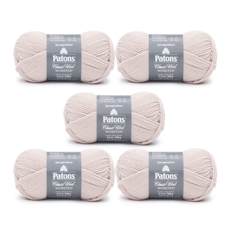 Patons Classic Wool Blush Yarn  5 Pack of 35oz100g  Wool  4 Medium  210 Yards  KnittingCrochet
