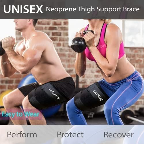 Nivave Thigh Compression Adjustable Neoprene Sleeve Support Brace for Pain Relief - Hamstring Quad Wrap (Thigh Compression, One Size) - Image 5