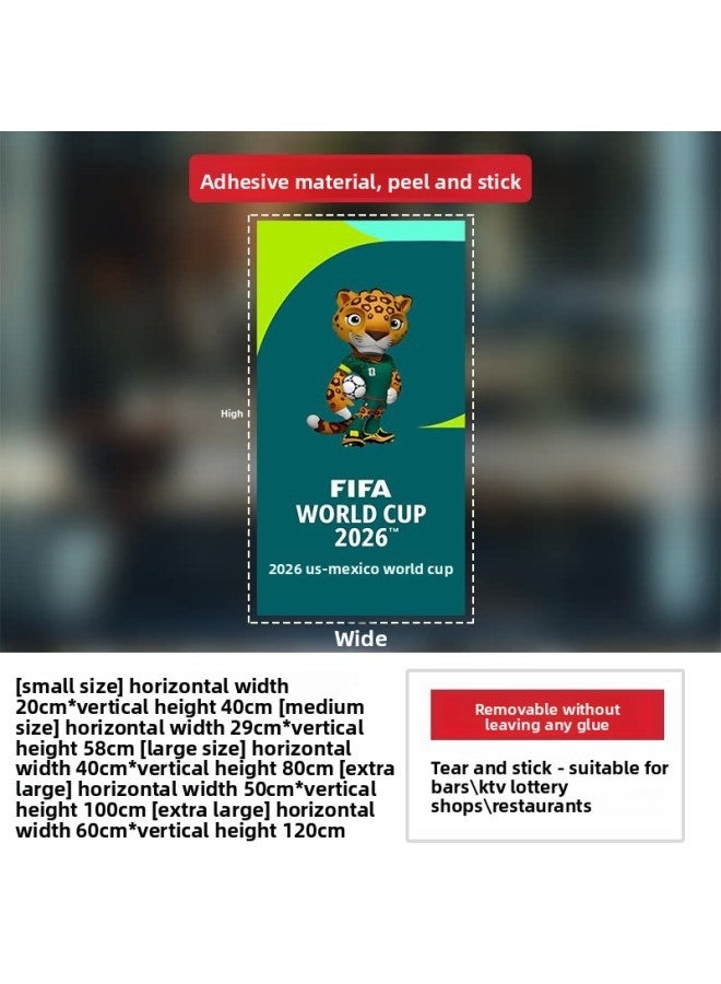مجموعة ديكورات وأجواء مستوحاة من كأس العالم 2026 - المواصفات: حجم كبير، تصنيف اللون: S68-12060 (ظهر لاصق) - Image 1