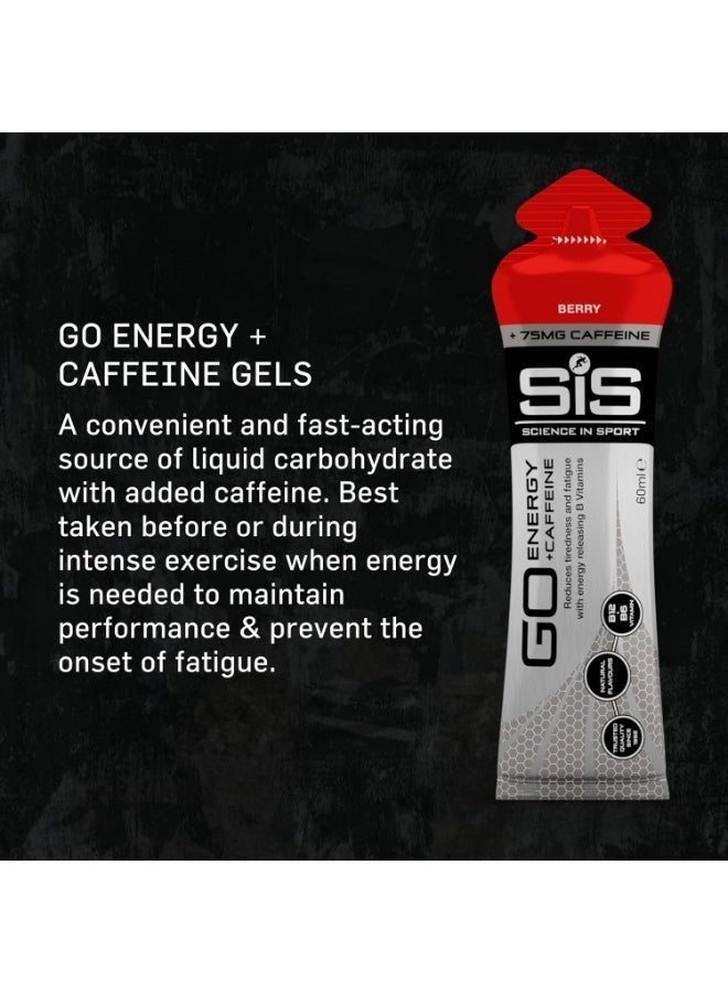 SIS GO Isotonic Energy Gels | 75mg Caffeine | 22g Carbohydrates | Low Sugar | Easily Digestible | Gluten Free | No Water Needed | Running Gels | Berry Flavour | 6 Pack - Image 2