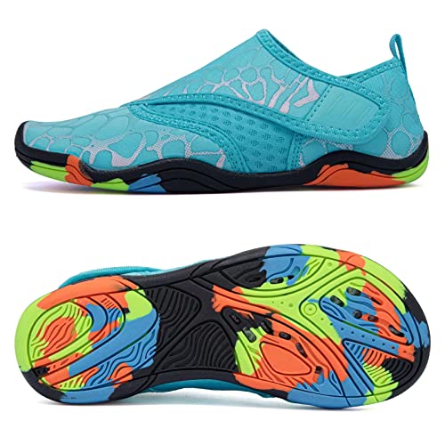 CIOR Boys & Girls Water Shoes Kids Lightweight Comfort Sole Easy Walking Athletic Slip on Aqua Sock(Toddler/Little Kid/Big Kid) U121DF566.EL-Light Blue-31 - Image 5