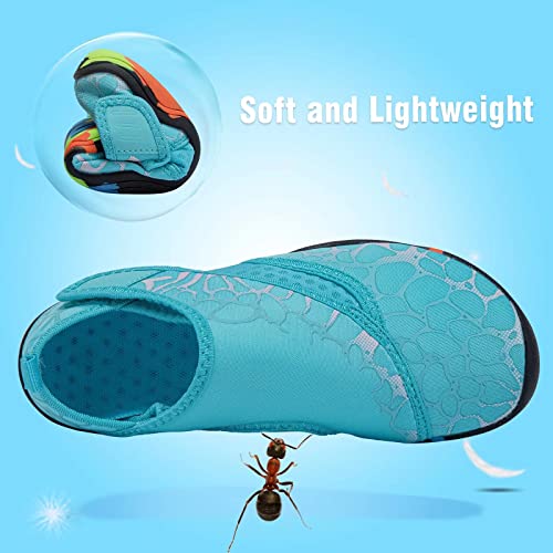 CIOR Boys & Girls Water Shoes Kids Lightweight Comfort Sole Easy Walking Athletic Slip on Aqua Sock(Toddler/Little Kid/Big Kid) U121DF566.EL-Light Blue-31 - Image 2