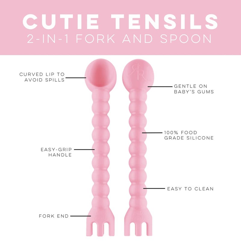 Ryan & Rose Cutie Tensils Baby Spoon And Fork [2 Pack] (Ballet) - Image 2