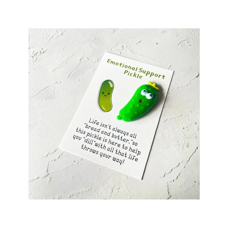 1pc Fun Pocket Hug Resin Cartoon Pickle Card - Emotional Suppor T, Warm Hug Encouragement For Family And Friends, Birthday Holiday Gift With Uplifting Message - Unique, Quirky, And Heartwarming Way To Show You Care - Image 5